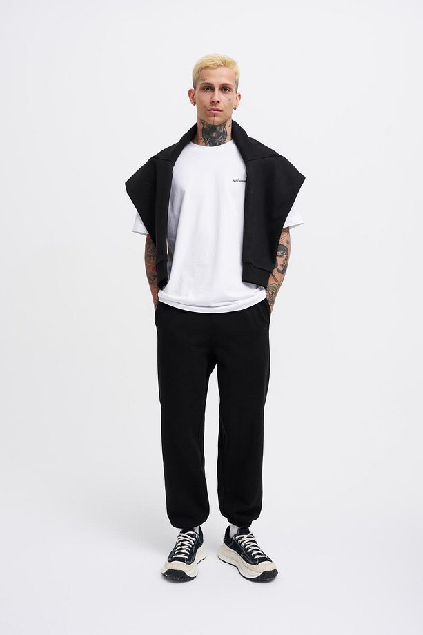 Erkek Basic Diagornel Jogger Siyah Eşofman Altı - 5