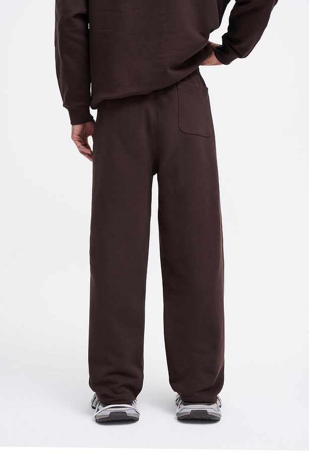 Erkek Basic Diagonal Baggy Kahverengş Eşofman Altı - 4