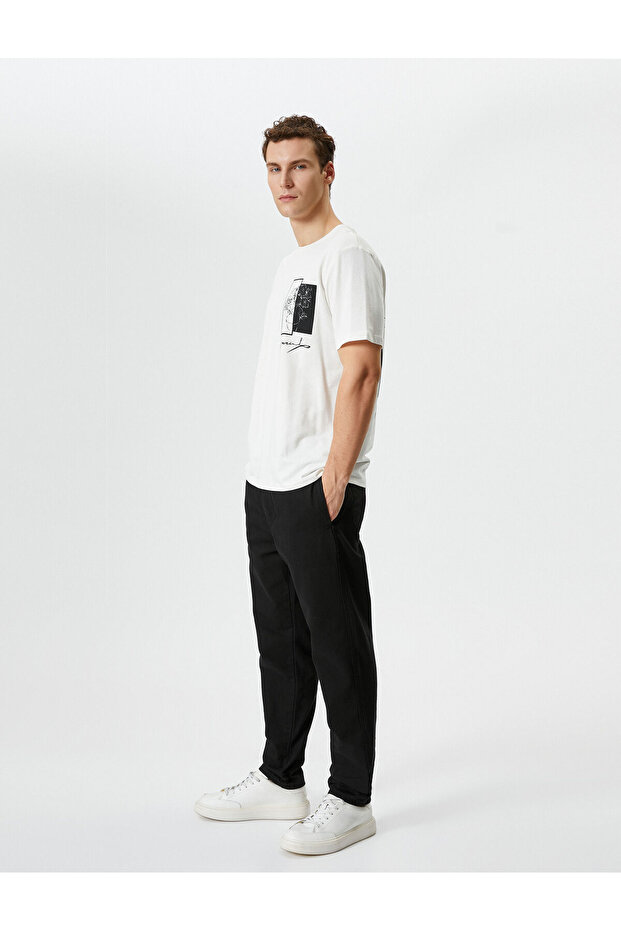 Lace Waist Trousers with Woven Pocket Detail