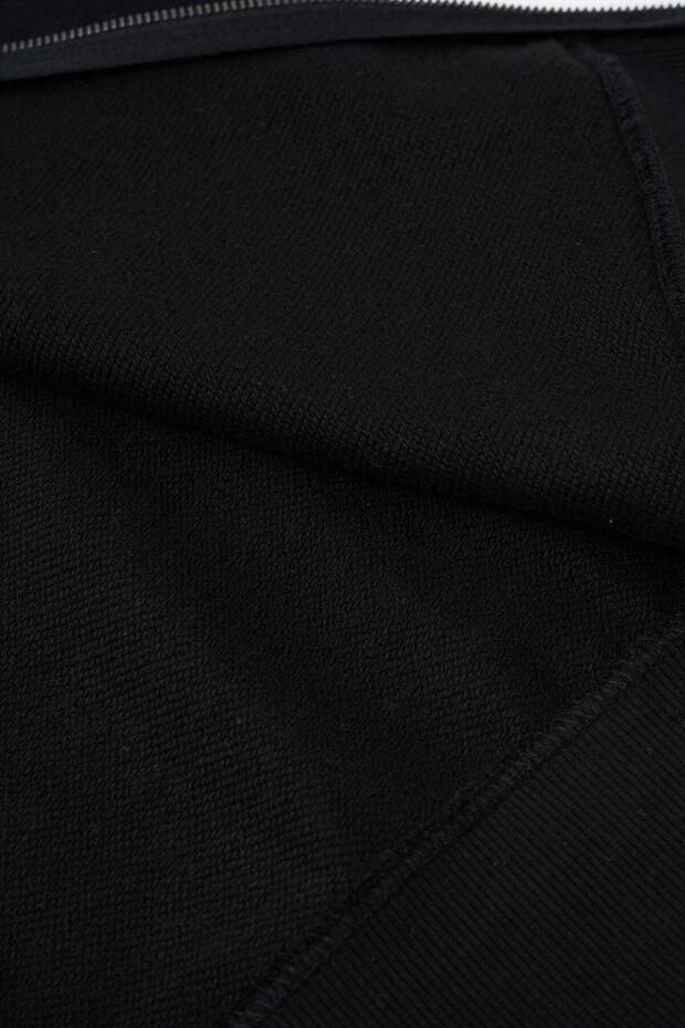 Erkek Basic Diagonal Polo Siyah Sweatshirt - 6