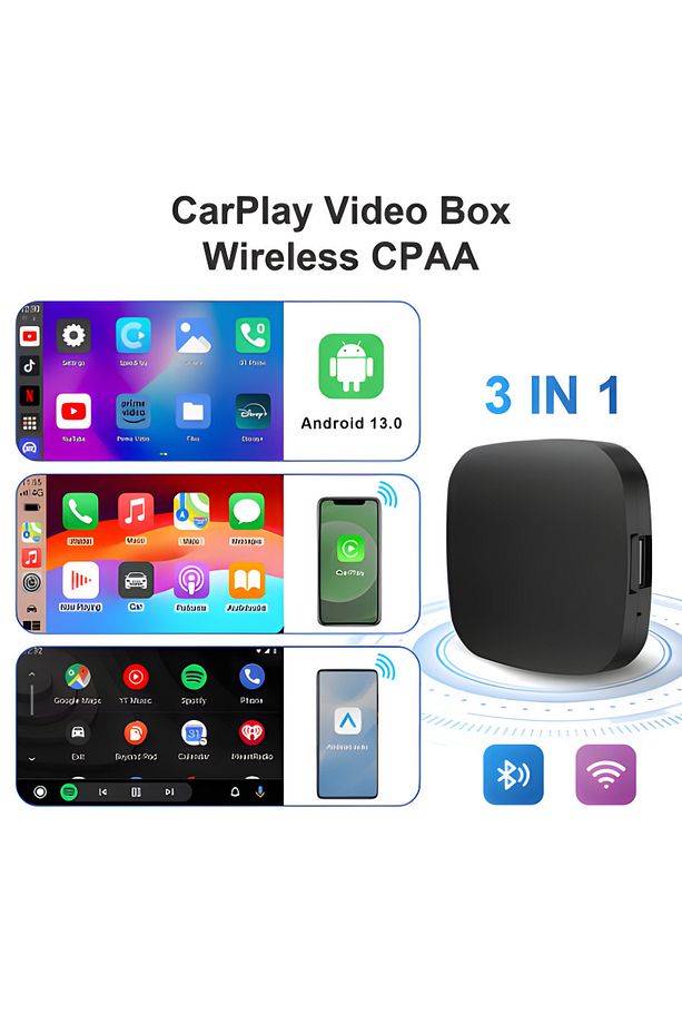 Kablosuz Carplay Cihazı Android Ve Apple Için Youtube Netflix Ve Play Destekli Android 13.0 - 1
