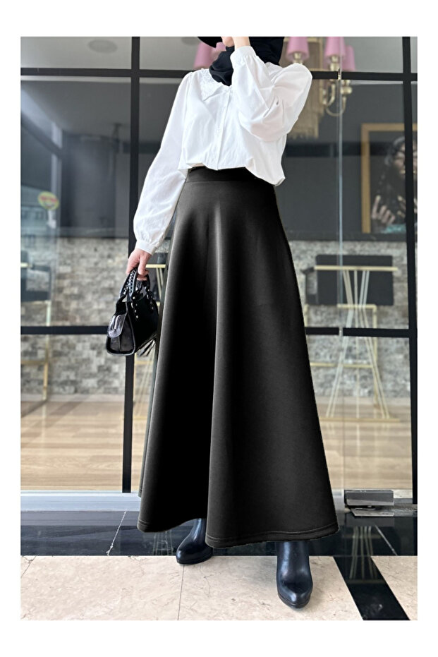 Fustă neagră Puff Scuba - 2