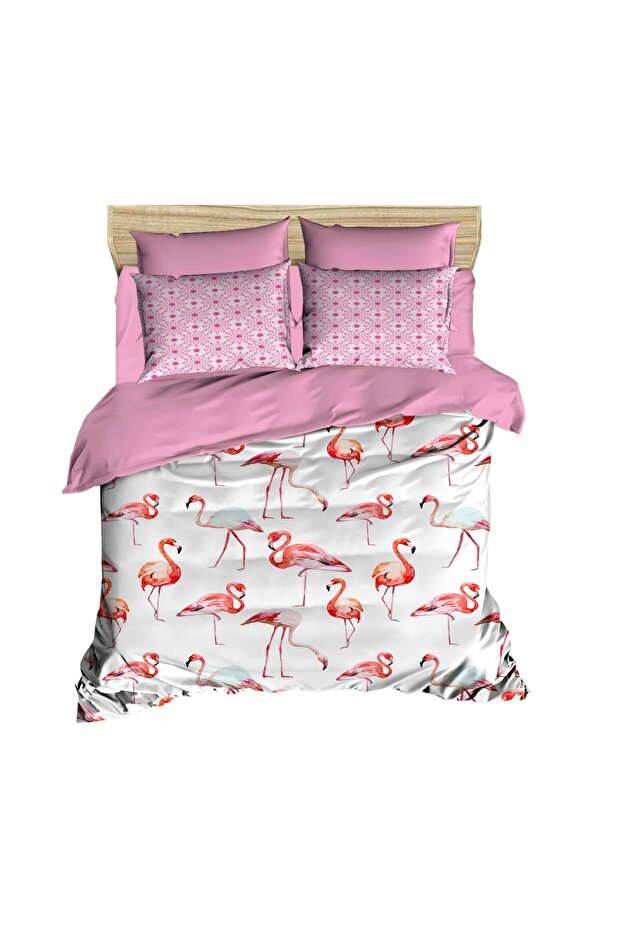 Flamingo 3D Double Duvet Cover Pillow Set