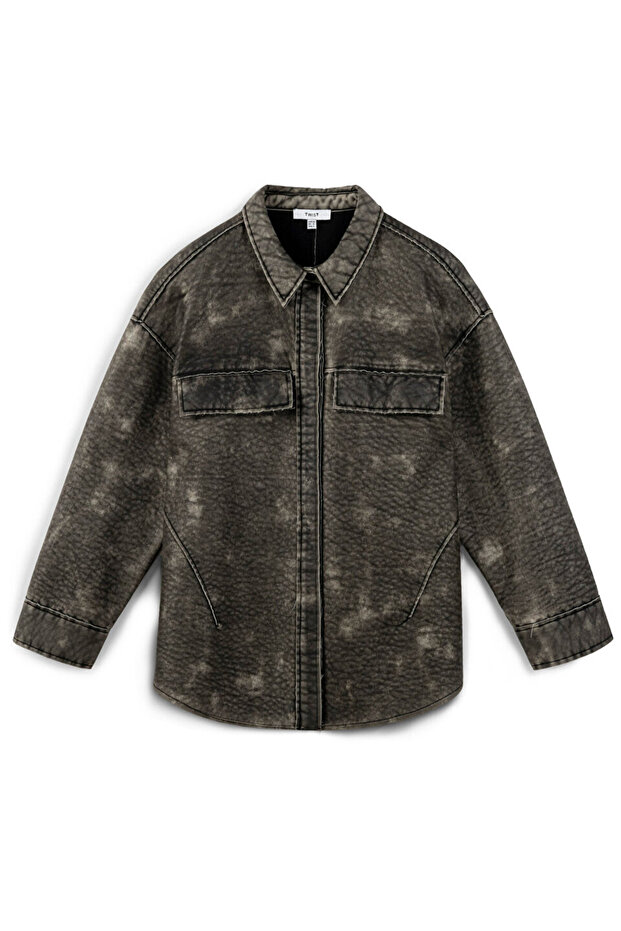 ESKİTİLMİŞ DERİ GÖRÜNÜMLÜ CEKET - 3