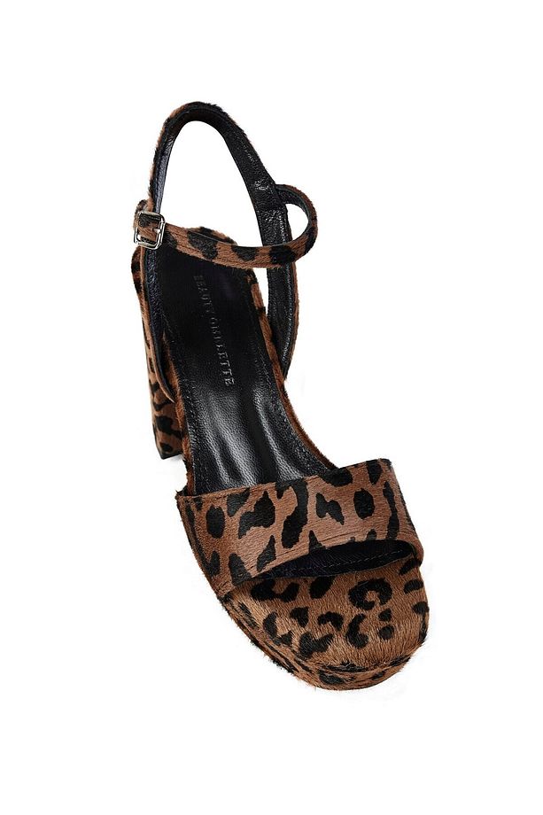Leopar Desen Tek Bant Platform Ayakkabı - 2