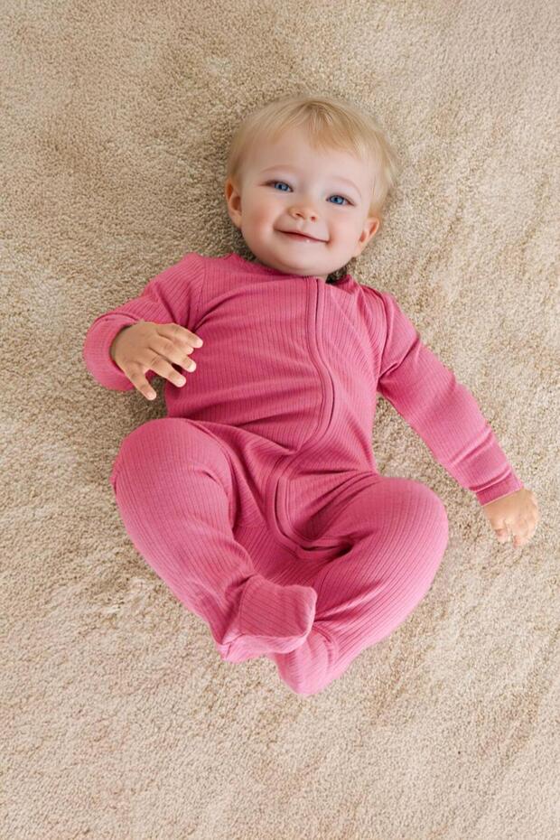 Baby Girl Comfortable Fit Seasonal 100% Cotton Jumpsuit - Pink (0-3 Months 6-9 Months)