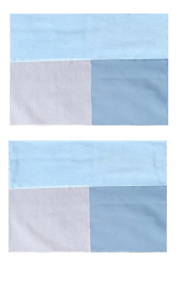 Maki Hundred Percent Cotton White Gray Pink Patched Tria Two Pieces 50X70 Pillowcase Set