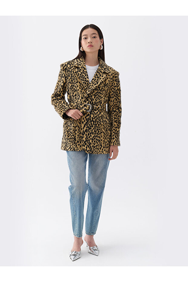 Leopar Desenli Ceket - 5