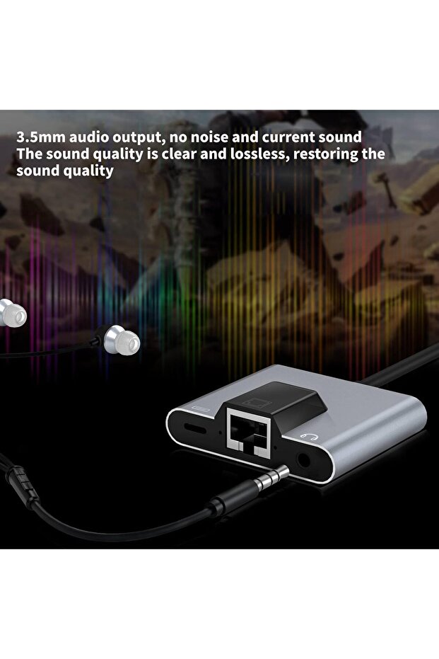 İphone ile Uyumlu Lightning/Type-C Telefon/Tablet Ethernet  Adaptörü,RJ45 Adaptörü Zr815 - 4