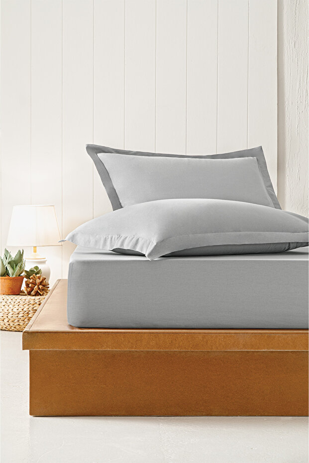 ملاءة جاهزة مزدوجة من Naturalis Ranforce - رمادي - 1