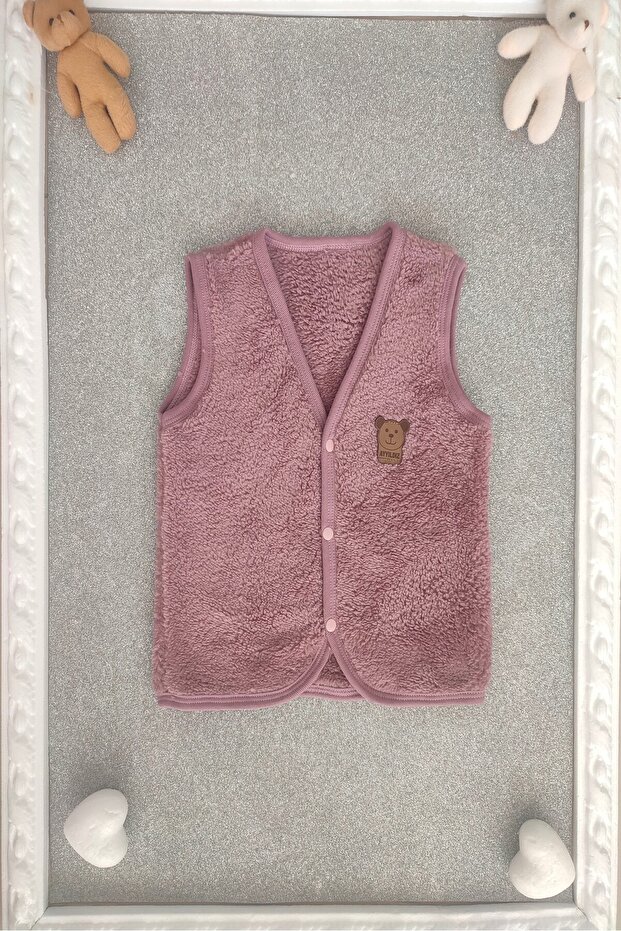 Unisex Dusty Rose Welsoft Baby Plush Vest