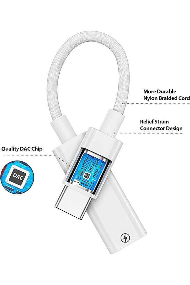 Lightning to Type C Çevirici iPhone 15/Plus/15 Pro/15Pro Max Uyumlu Şarj Adaptörü Şarj Dönüştürücü - 4