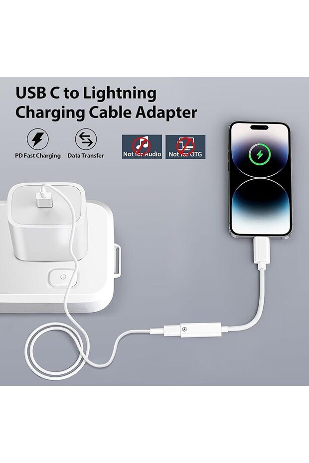 Lightning to Type C Çevirici iPhone 15/Plus/15 Pro/15Pro Max Uyumlu Şarj Adaptörü Şarj Dönüştürücü - 3