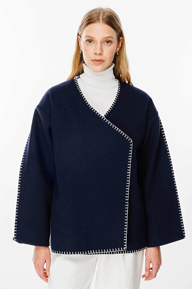 Jachetă premium cusută bleumarin - 1