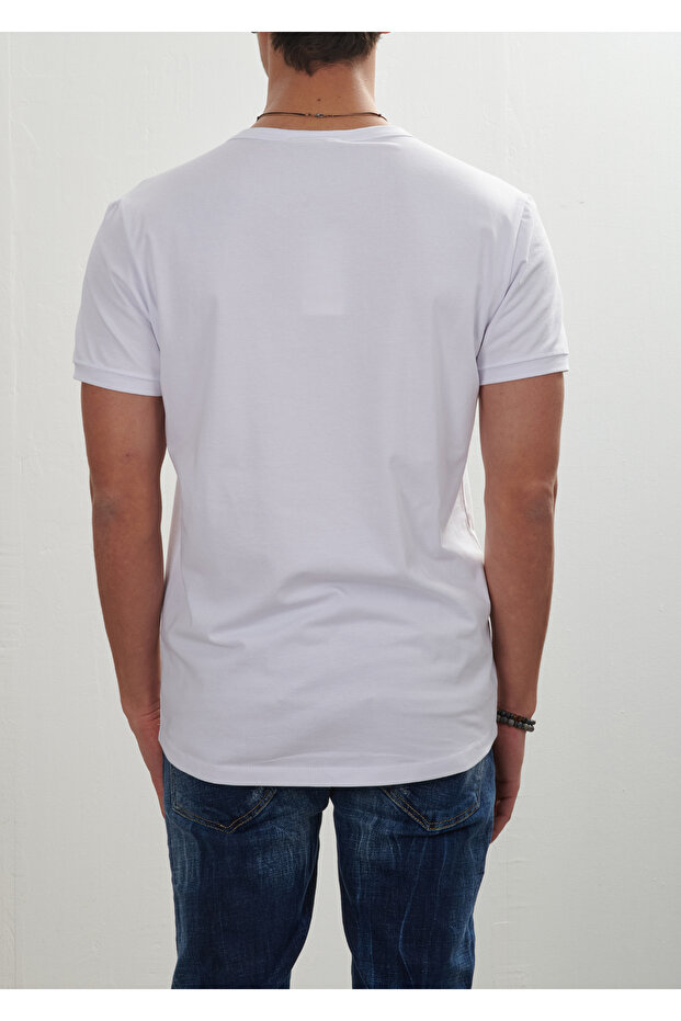 Basic Derin Yaka T-Shirt - 4