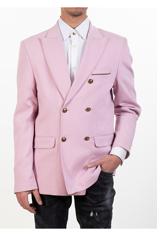 Kruvaze Pembe Ceket - 2