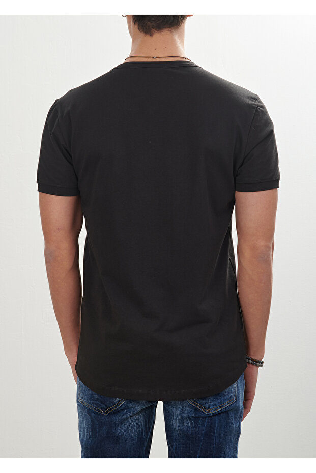 Basic Derin Yaka T-Shirt - 4
