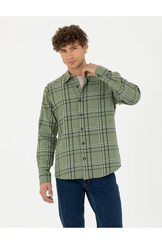 Khaki Oversize Long Sleeve Shirt 50276542-Vr027