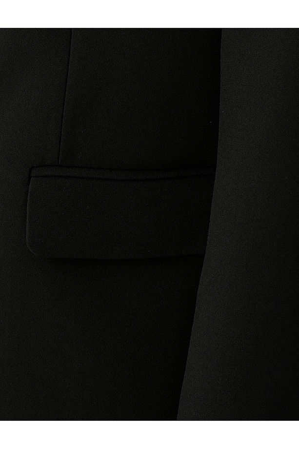 Blazer Ceket Tek Düğmeli Kapaklı Cepli - 6
