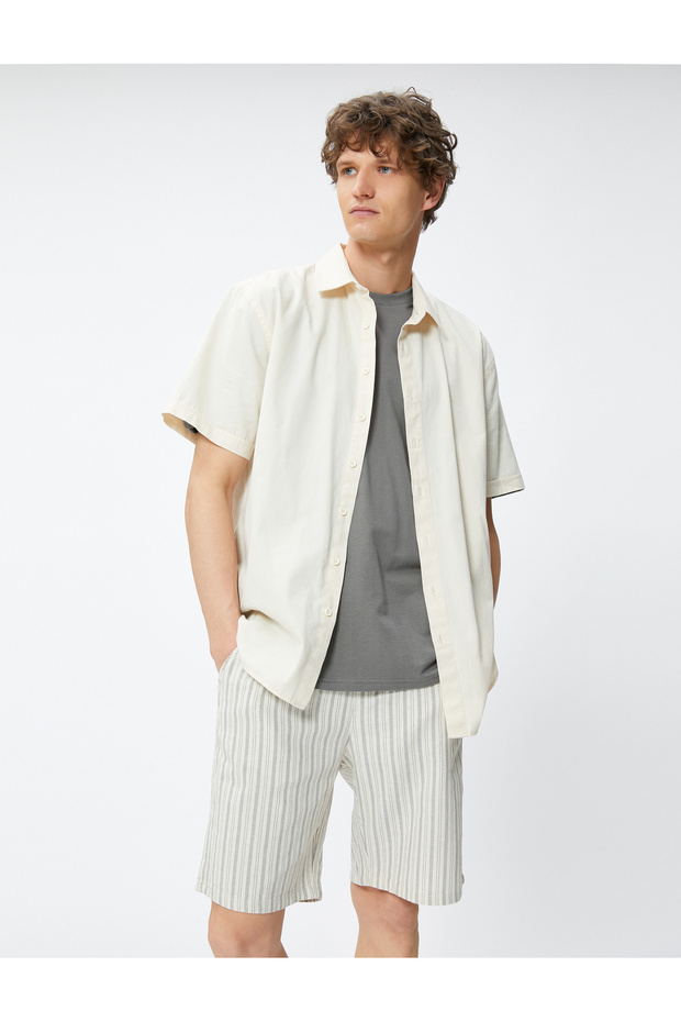 Chino Shorts with Lace Waist Pocket Cotton