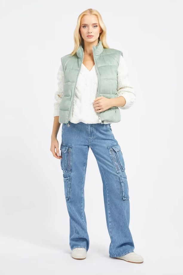 JOLE SUEDE PUFFER VEST yelek - 1