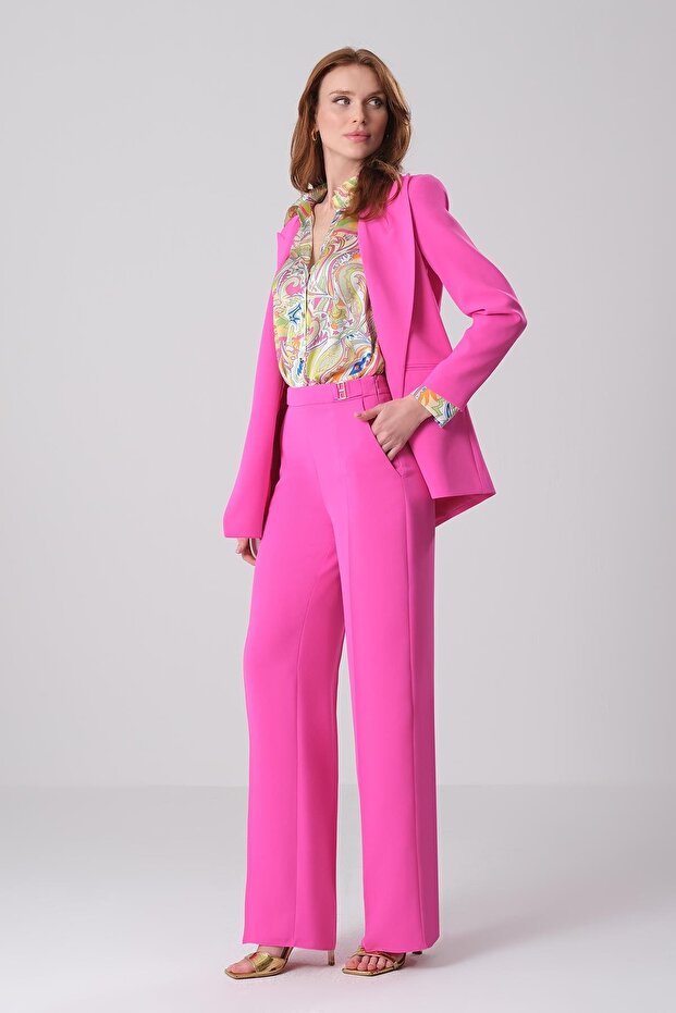 Yakalı Oversize Blazer Ceket - 4