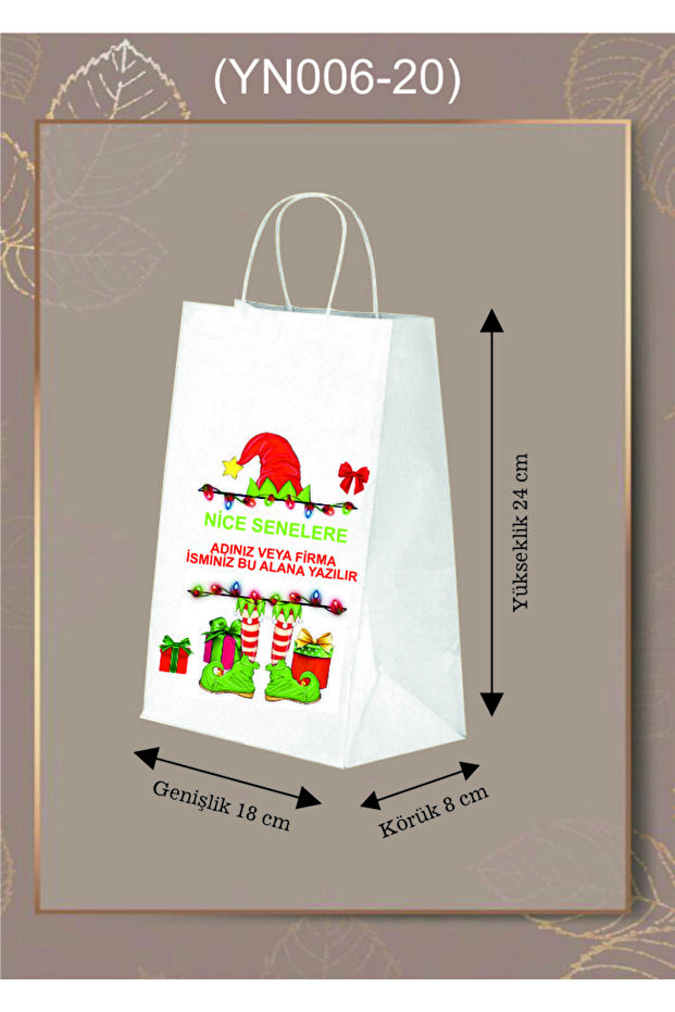 20 Adet Yıl Başı Çantası Hediye Poşeti - 1