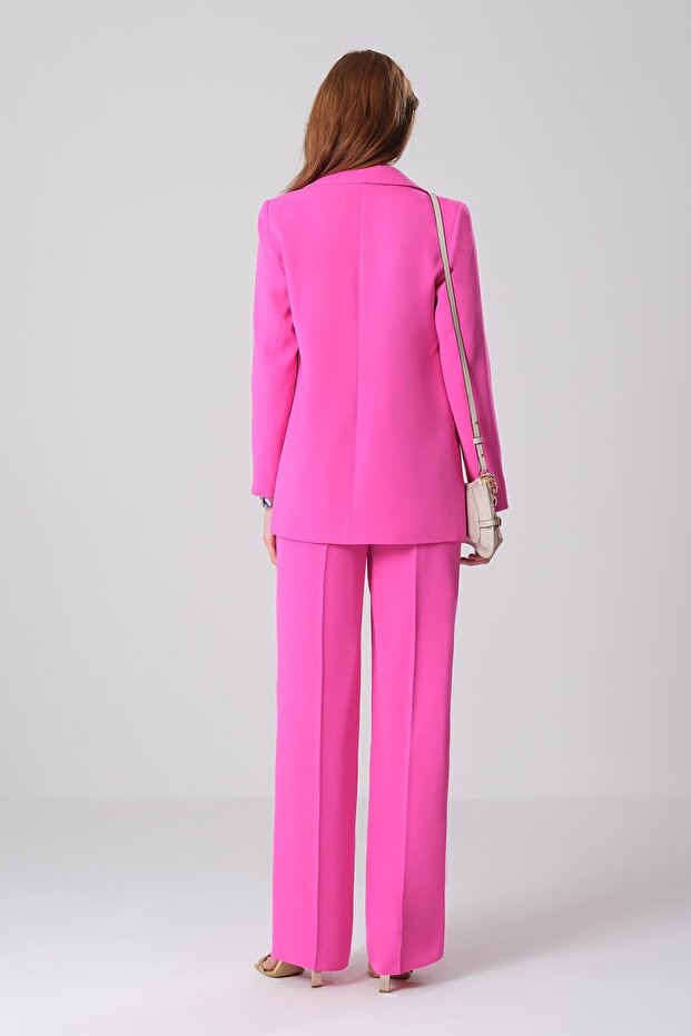 Yakalı Oversize Blazer Ceket - 5