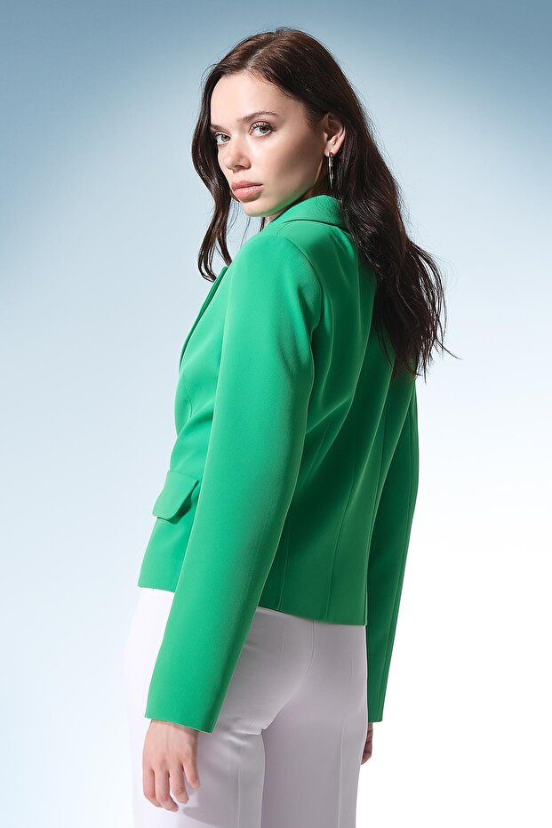 Tek Düğmeli Kısa Ceket - 3