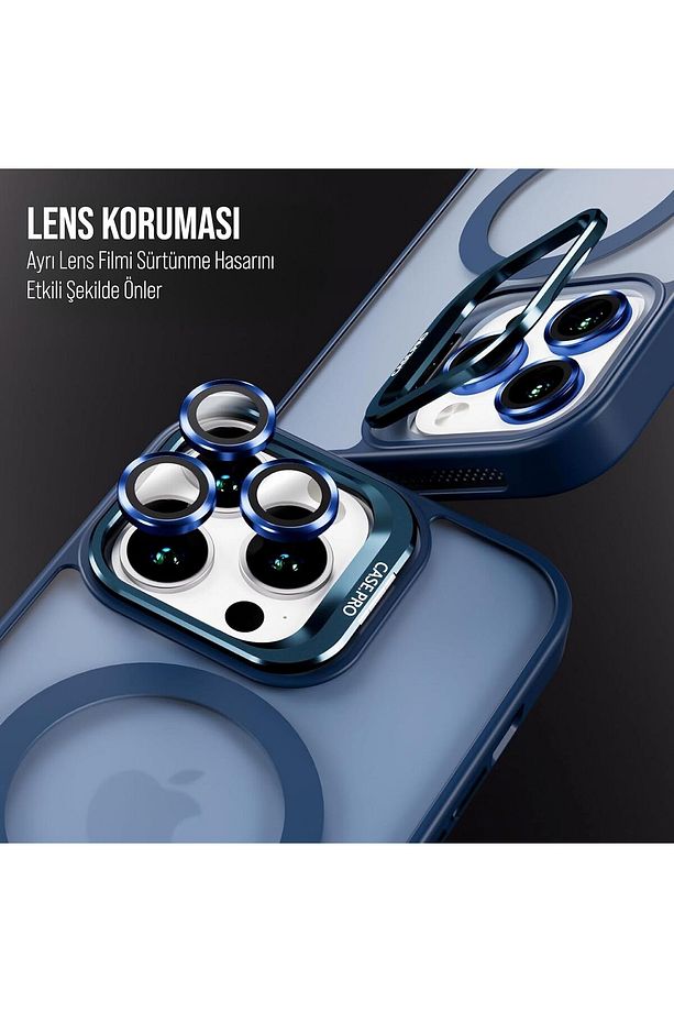 İphone 11 Kamera Korumalı Stantlı Magsafe Destekli Mat Lens Koruyucu Hediye Telefon Kılıfı - 4