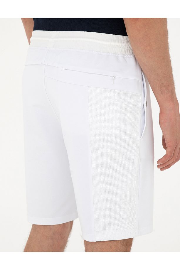 Beyaz Regular Fit Örme Şort 50284172-VR013 - 6
