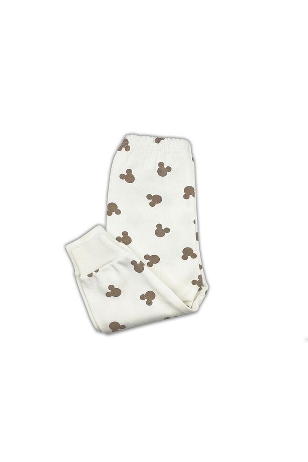 Mickey Mouse Bebek Pijama Takımı – Ekru 0-3 Ay - 3