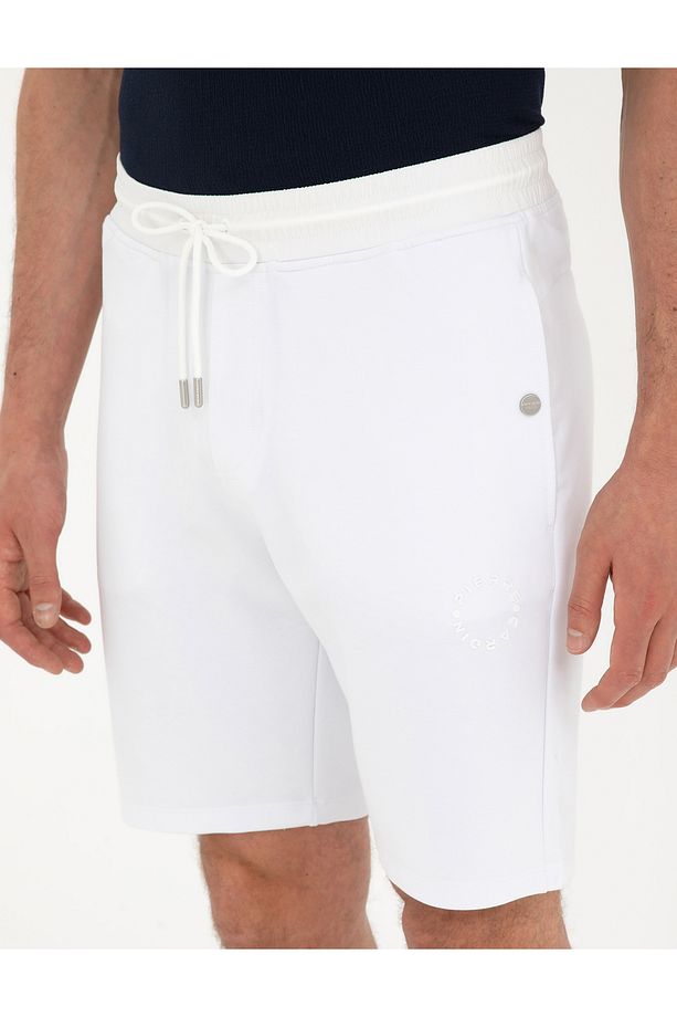 Beyaz Regular Fit Örme Şort 50284172-VR013 - 5