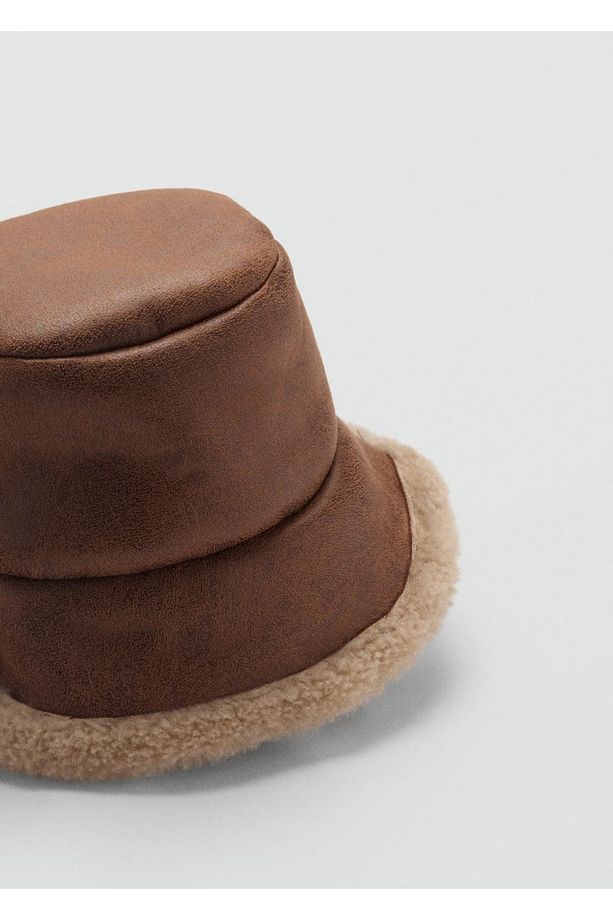 Kırpma yünlü bucket şapka - 1
