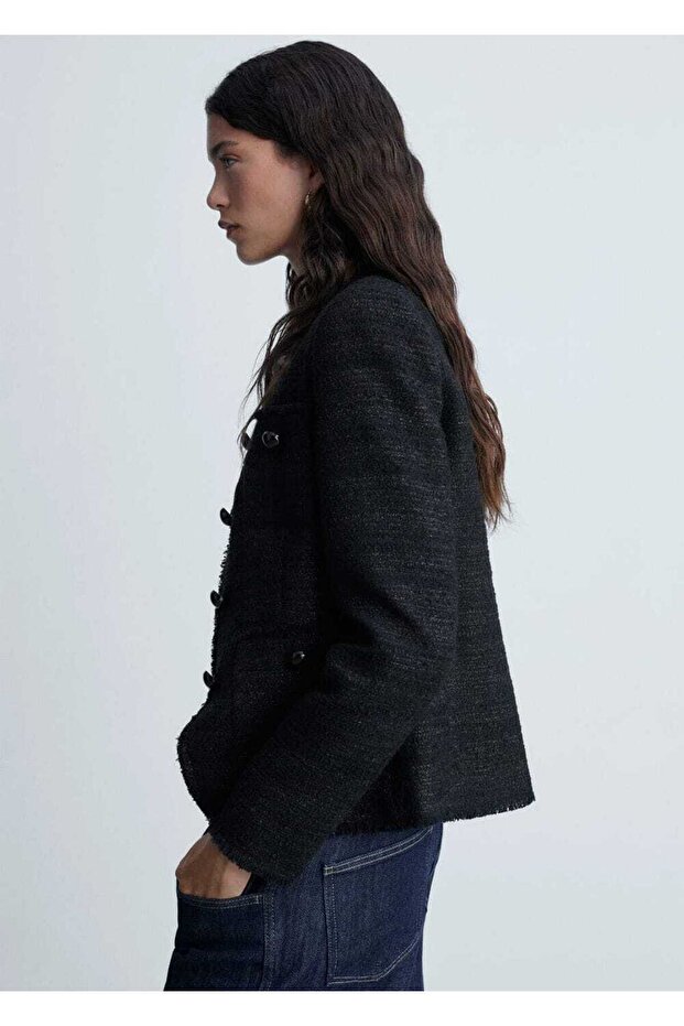 Tweed jacket with pockets - 5