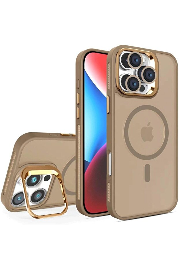 Iphone 14 promax camera protected stand magsafe supported lens protector gift phone case