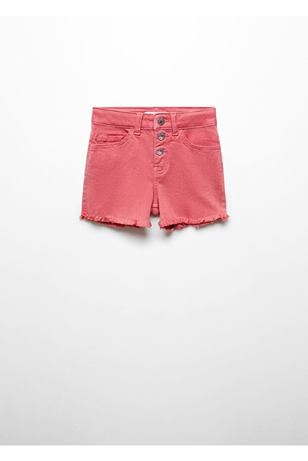 Düğmeli Kot Şort - 1