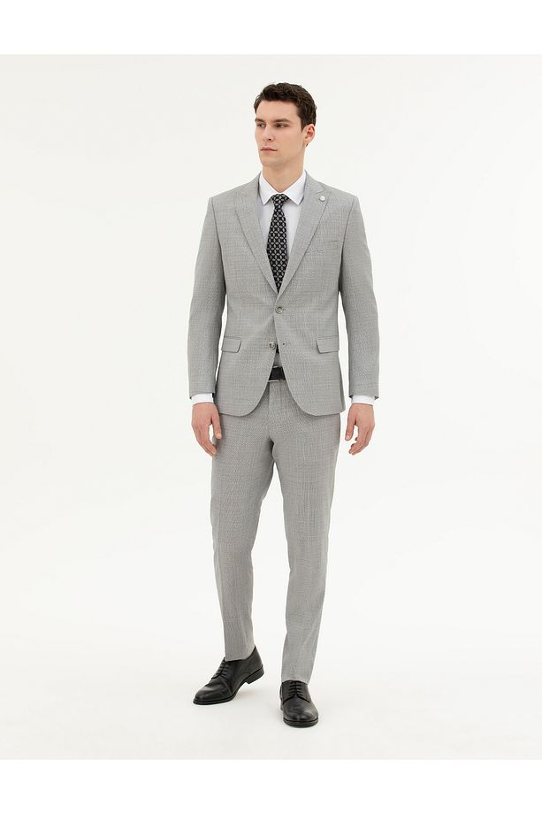 Açık Gri Ex. Slim Fit Yün Takım Elbise 50285280-VR001 - 4