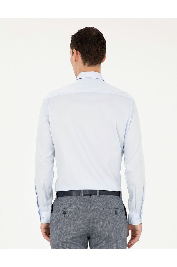 Açık Mavi Regular Fit Uzun Kollu Basic Gömlek 50286106-VR003 - 5