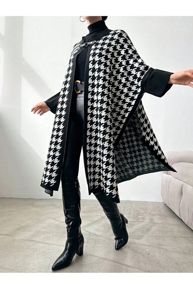 بونشو نسائي بنمط قدم الغراب - 2