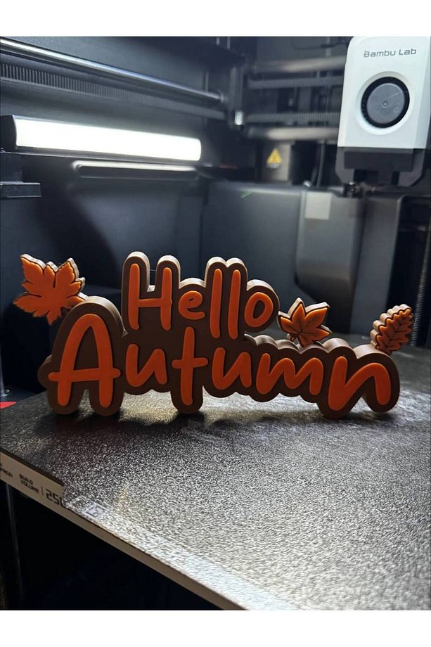 Hello Autumn Sign - Merhaba Sonbahar Dekor Tabela - Dekoratif Hediyelik - 3