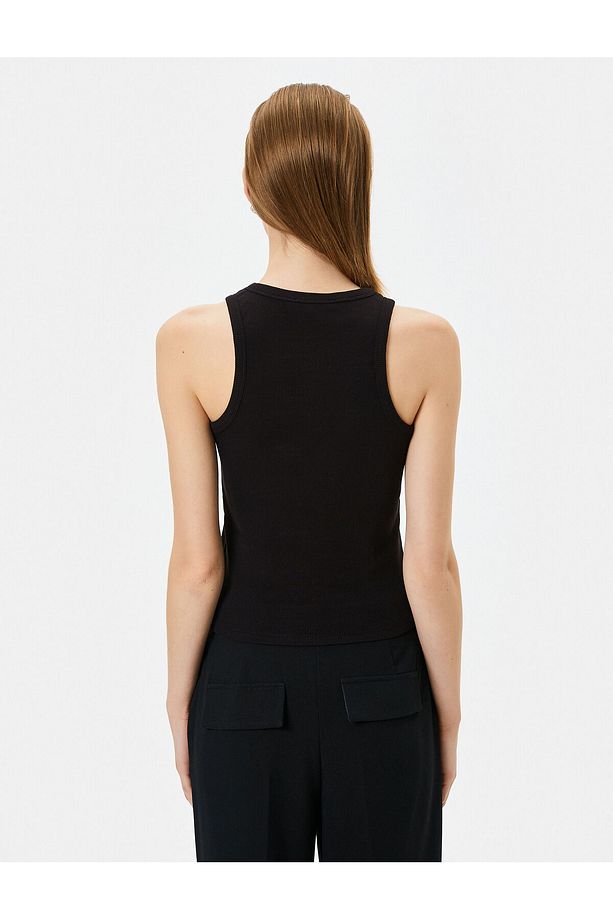 Halter Yaka Atlet Fitilli Basic Pamuklu - 4