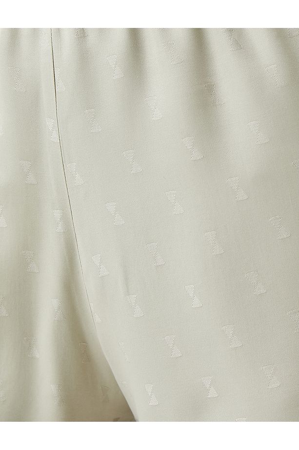 Pijama Altı Şort Dokulu Jakarlı Beli Lastikli - 6
