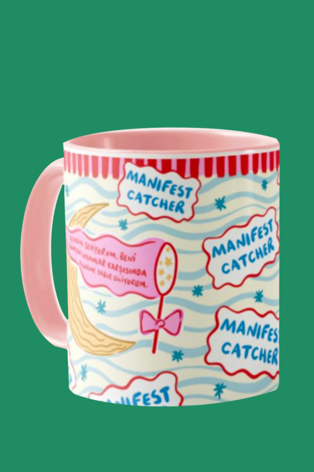 "Manifest Catcher" Mug from the Hello Melody Mug Series - Original Design Digital Print 9.5X8 cm