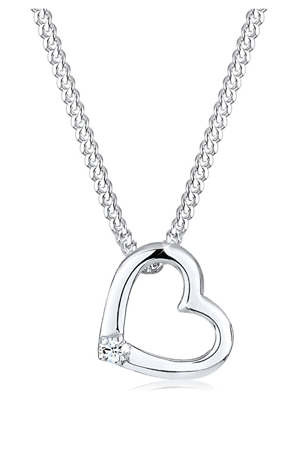 Náhrdelník dámský přívěsek srdce s křišťálem ze stříbra ryzosti 925 - 1