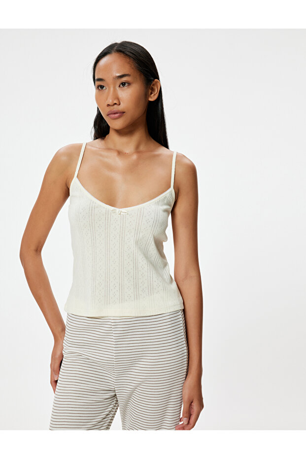 Thin Strap Crop Pajama Top Comfortable Fit