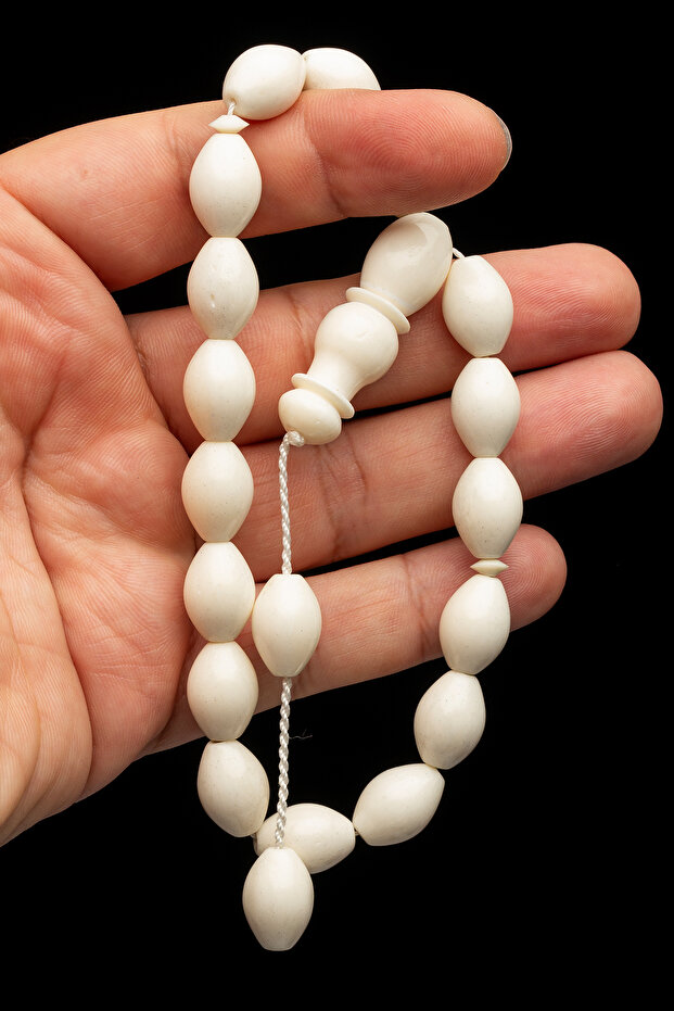 Men's 12X16Mm Mascot Size Camel Bone Prayer Beads Efe Tesbihi