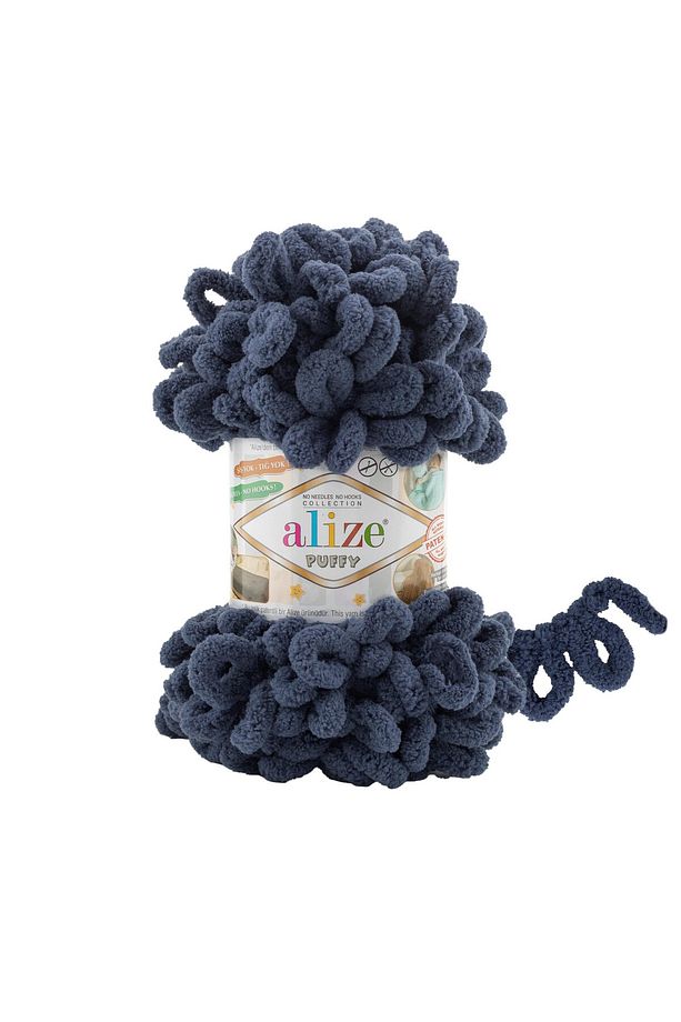 Puffy El Örgü Ipliği 5'li Paket - 900 Koyu Mavi - 100 Gr. 9 Mt. Parmak Örgü Ipi - 1