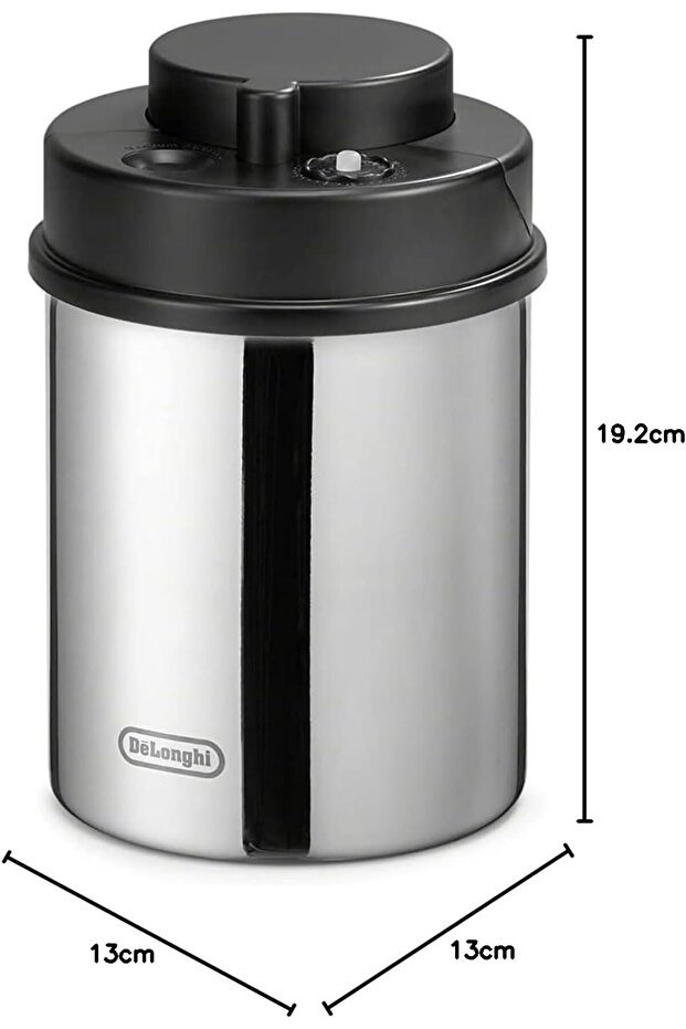 De'Longhi DLSC063 Boîte à Café Sous Vide 1300 Ml – Conservez Vos Grains Et Moulu Jusqu'à 15 Jours De Fraîcheur