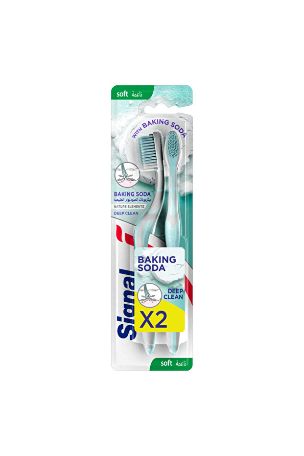 Nature Elements Complete 8 Toothbrush, Deep Clean, Baking Soda Infused, Pack of 2